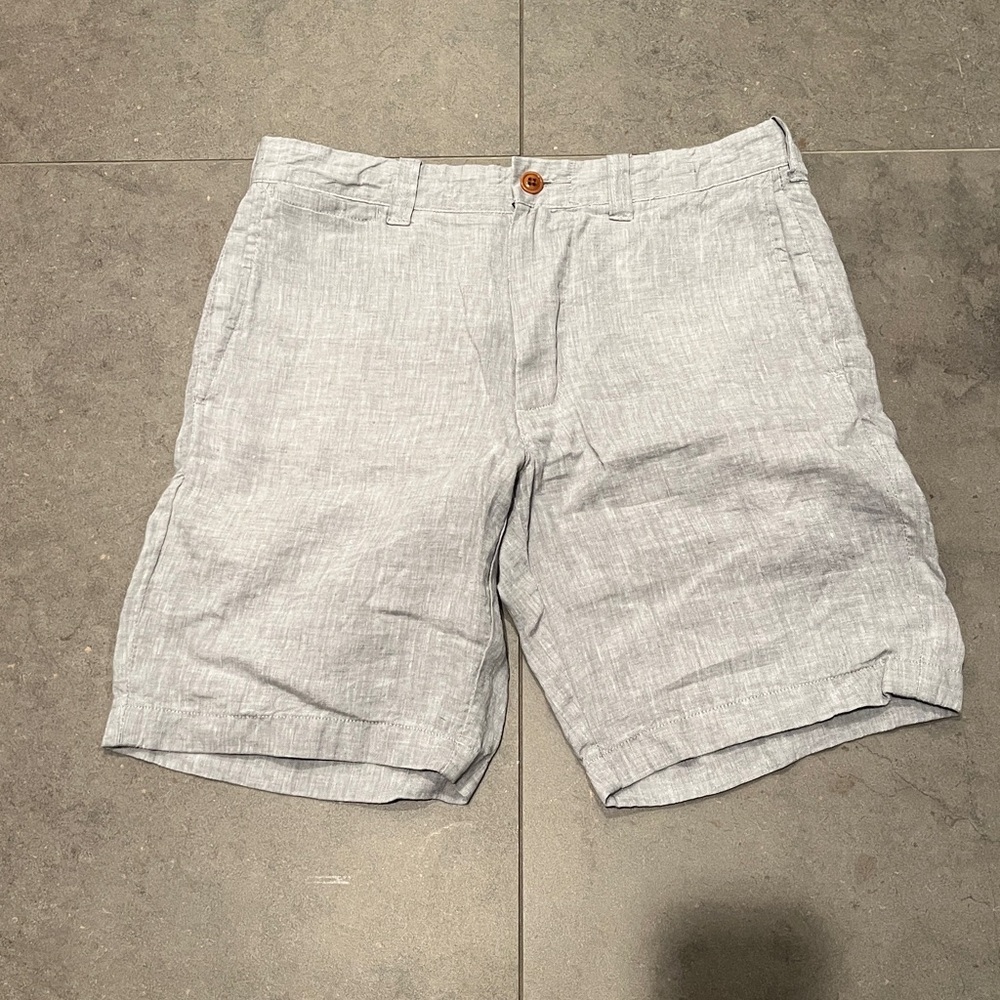 J. Crew Stanton Light Gray Linen Shorts NWT